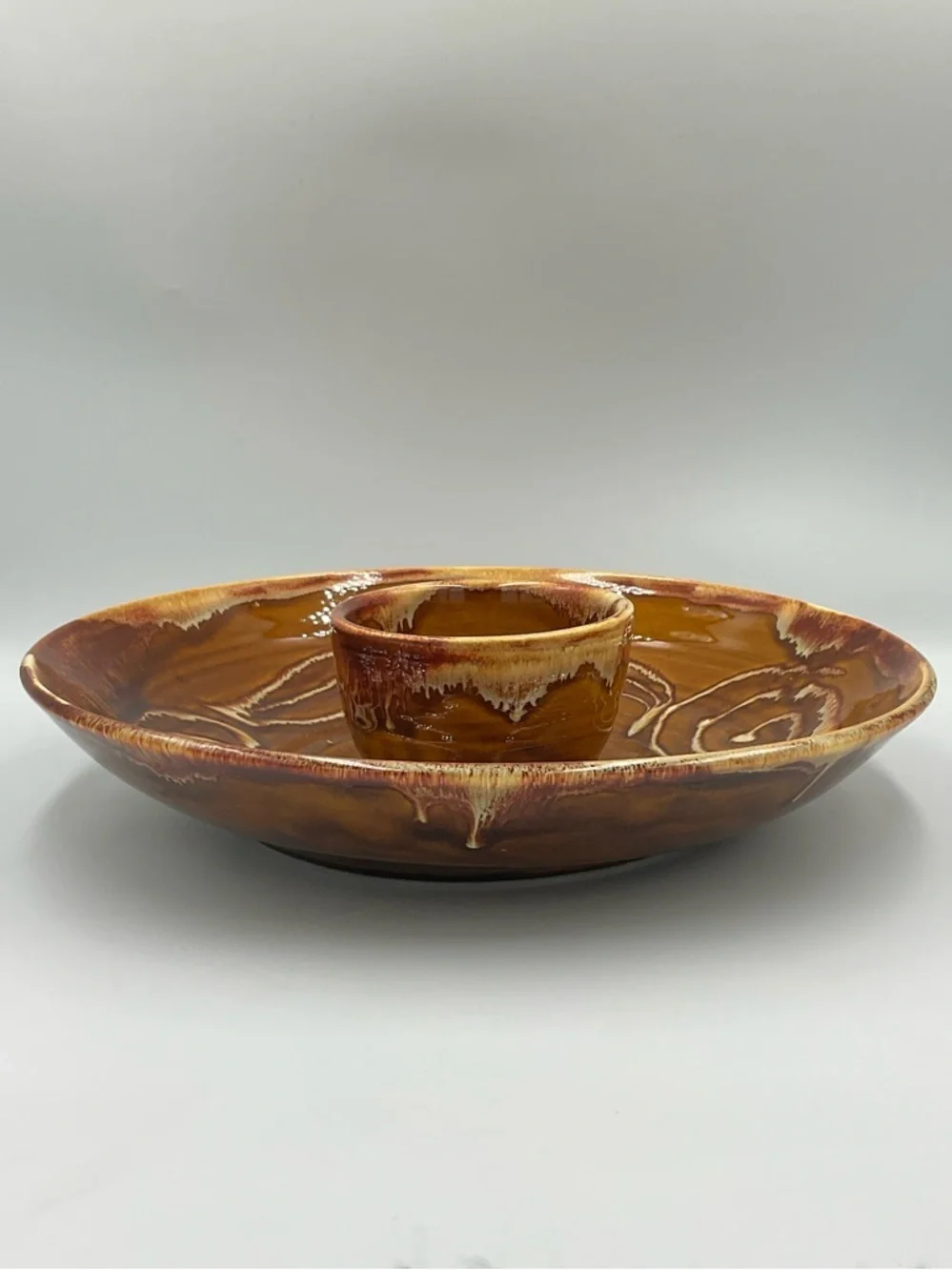 Vintage Dryden Pottery “Ozark Frontier” Original 1pc Chip and Dip Bowl